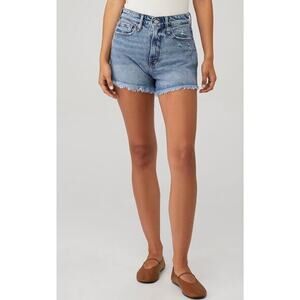 Good American GOOD 90'S YOKE CONTRAST SHORT blue denim distressed plus size 16